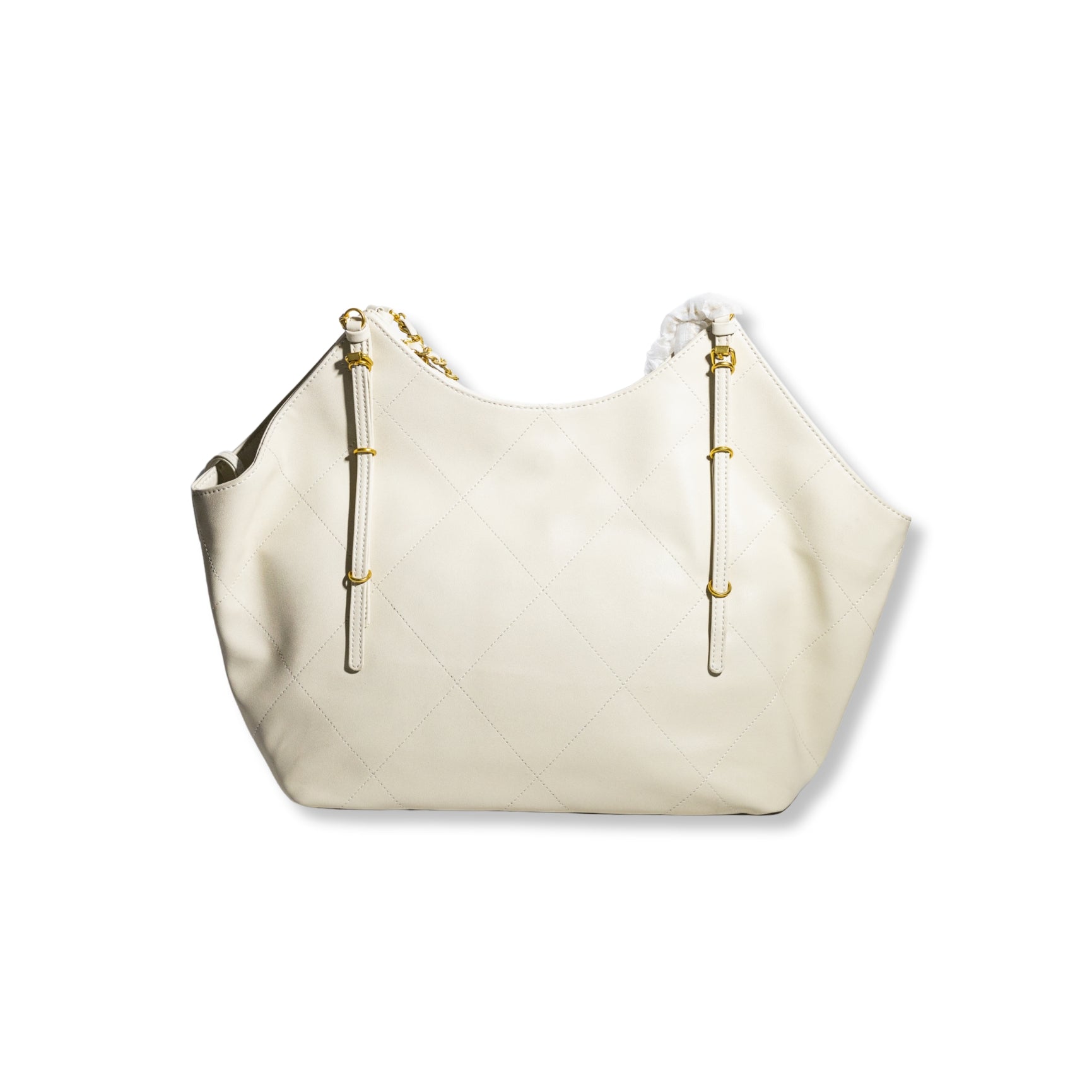 Chanel Quilted Leather Tote with Chain & Pouch