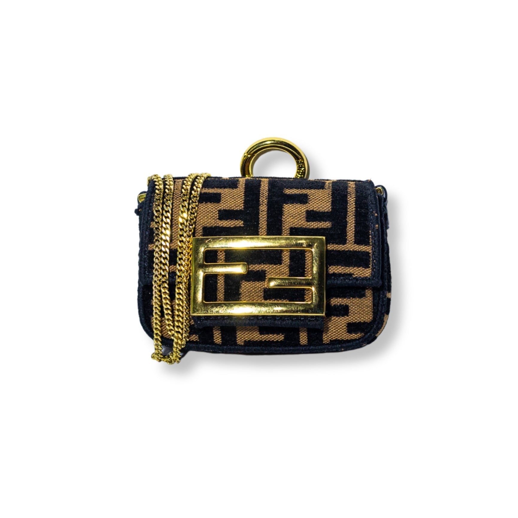 Fendi FF Logo Micro Baguette Bag