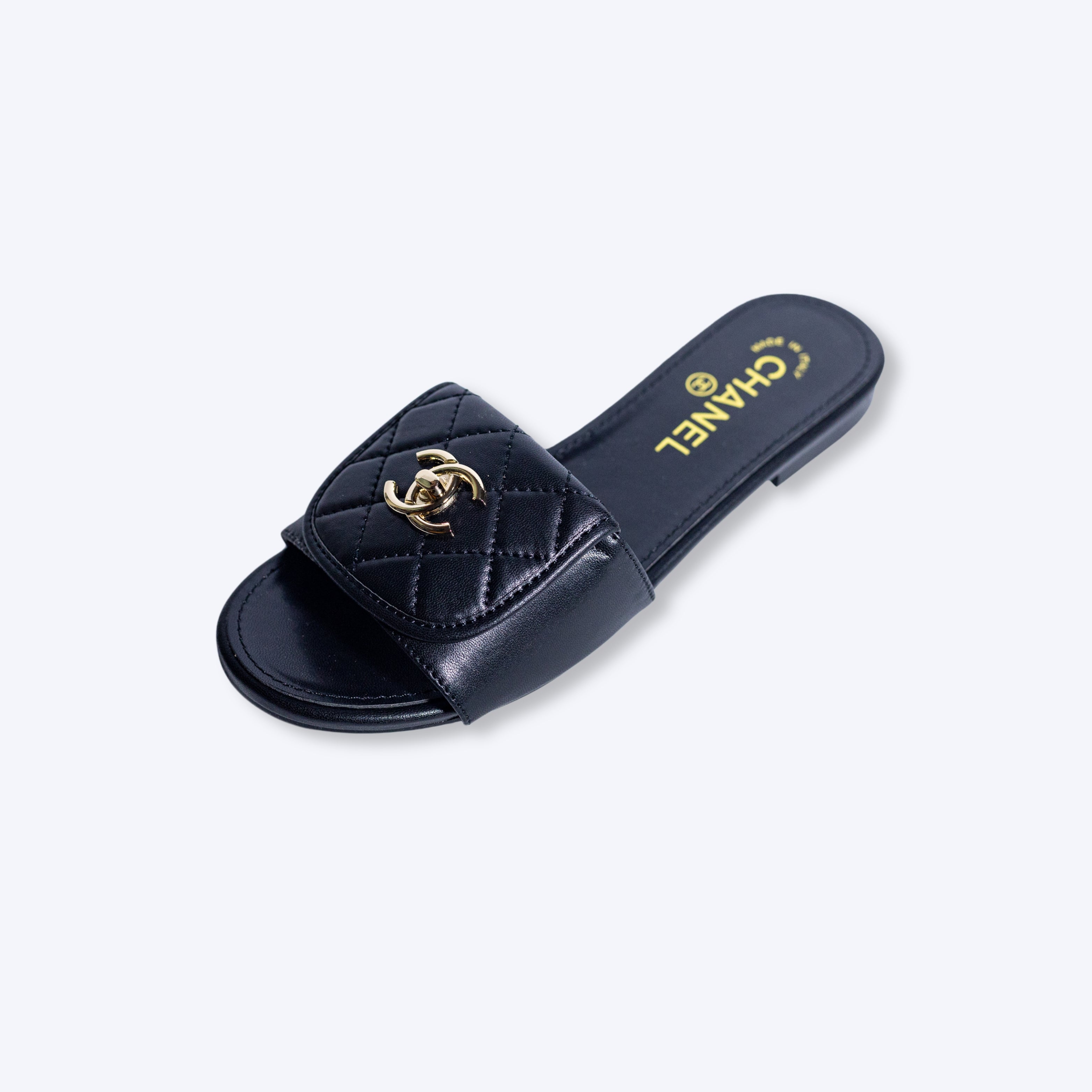 Chanel Quilted CC Slide Sandal