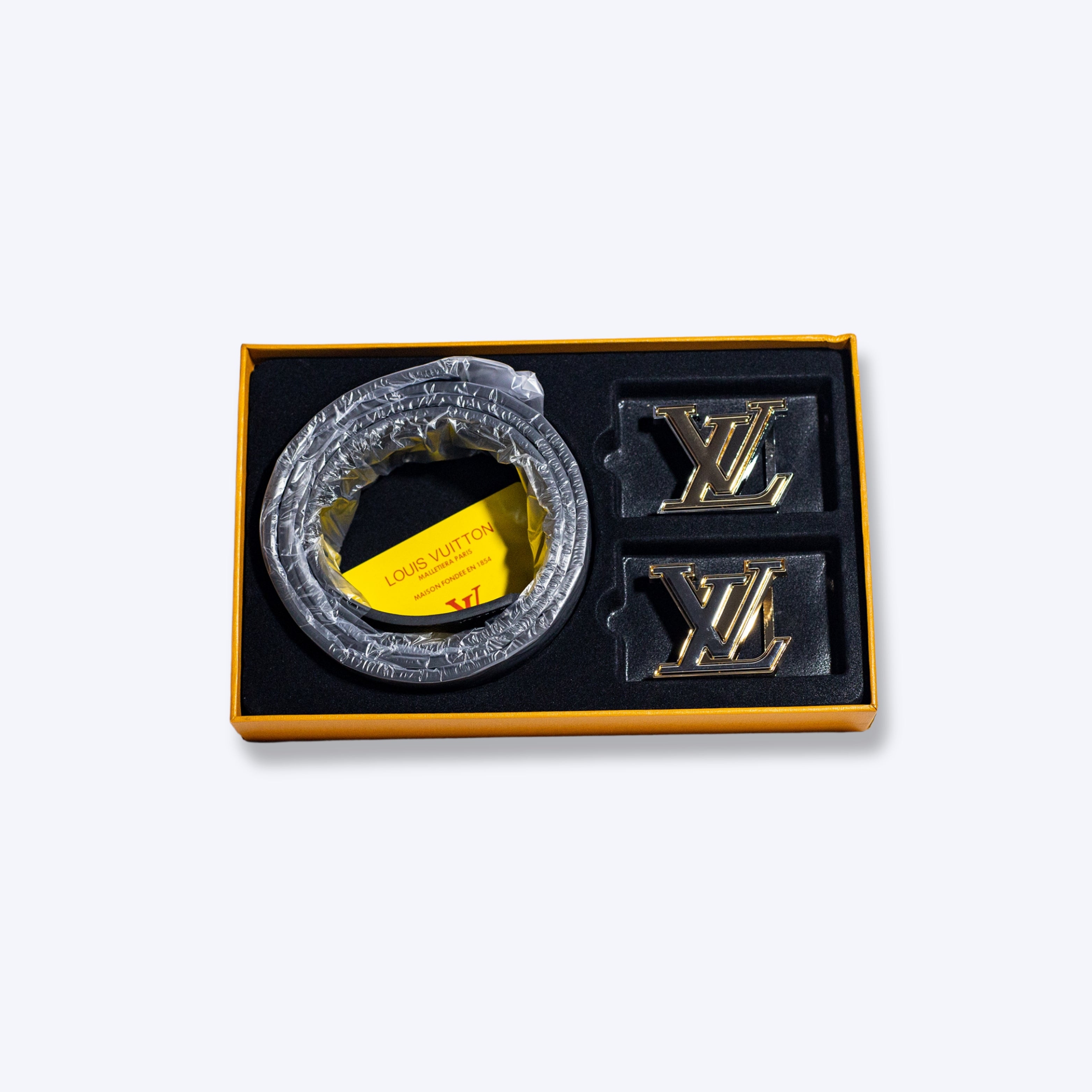 Louis Vuitton LV Logo Belt – Dual Buckle Set
