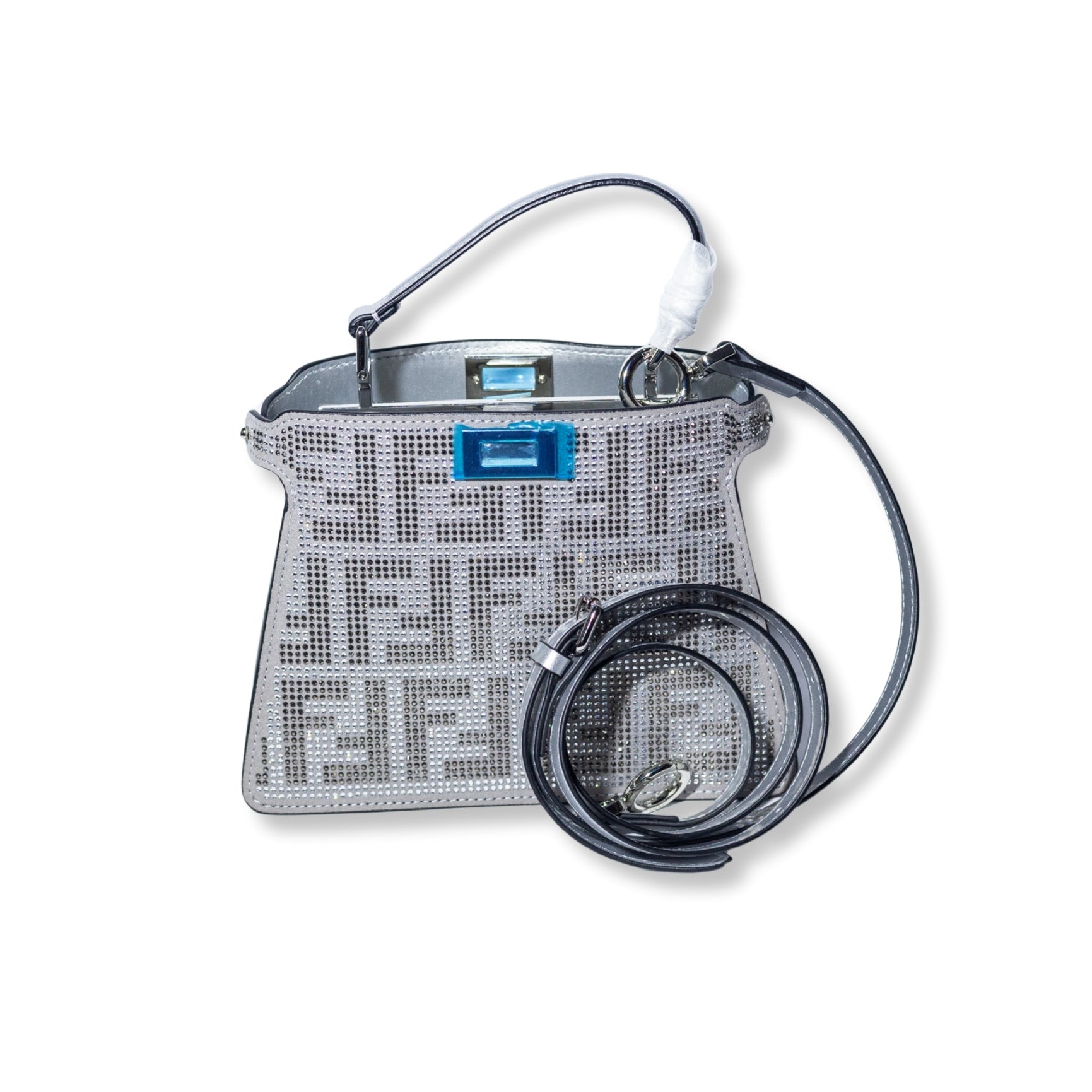 Fendi Peekaboo Mini Crystal-Embellished Bag
