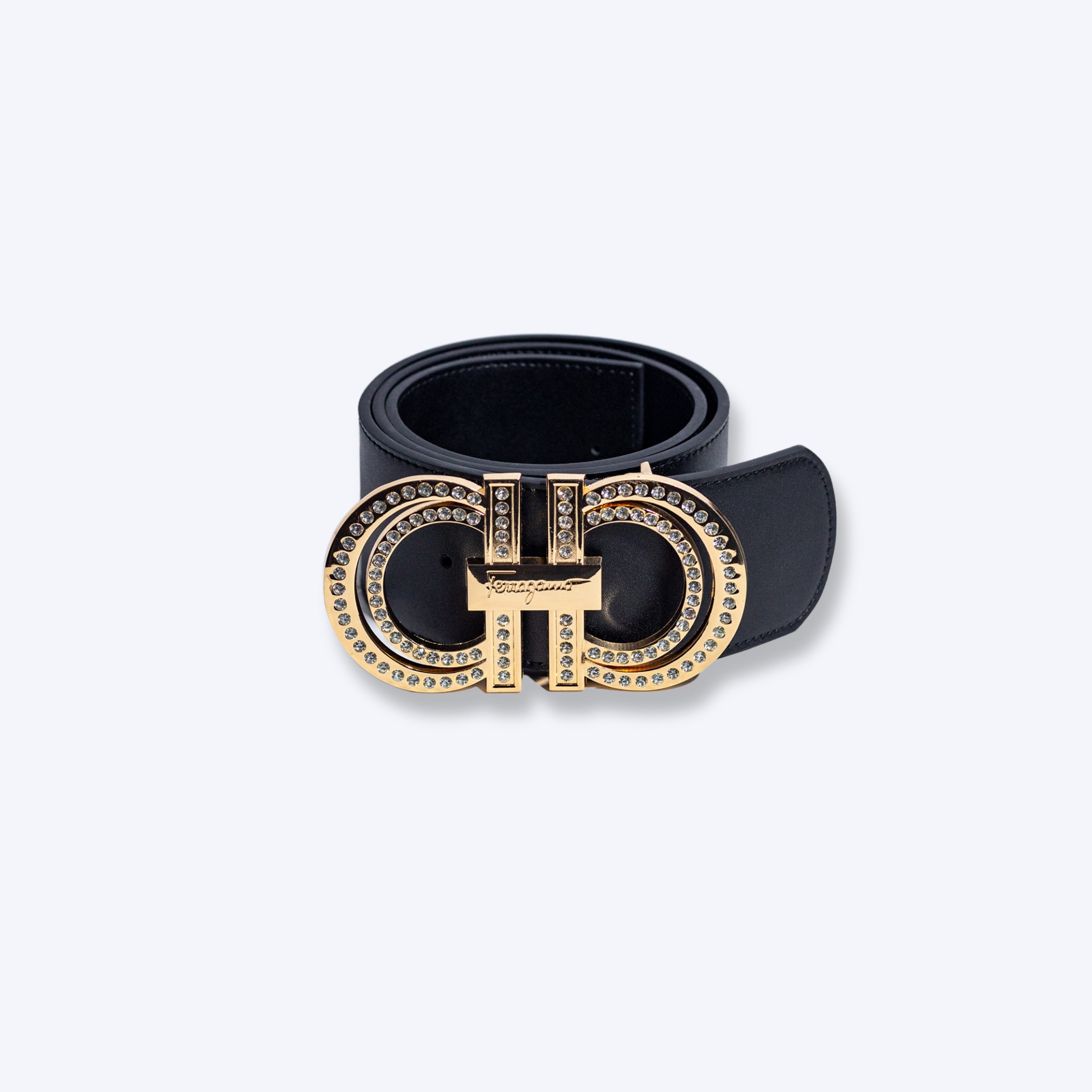 Salvatore Ferragamo Gancini Crystal Buckle Reversible Belt