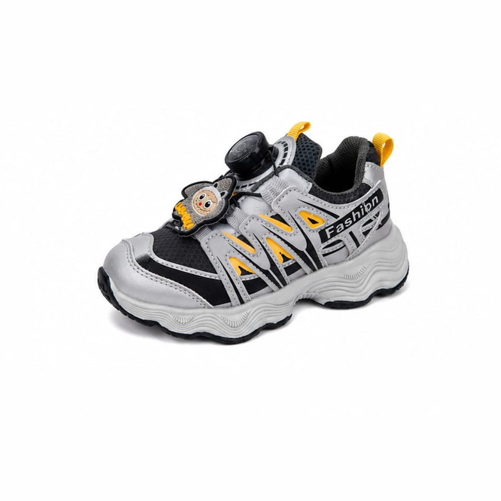 Children's Rotary Dial Button Mesh Sneakers