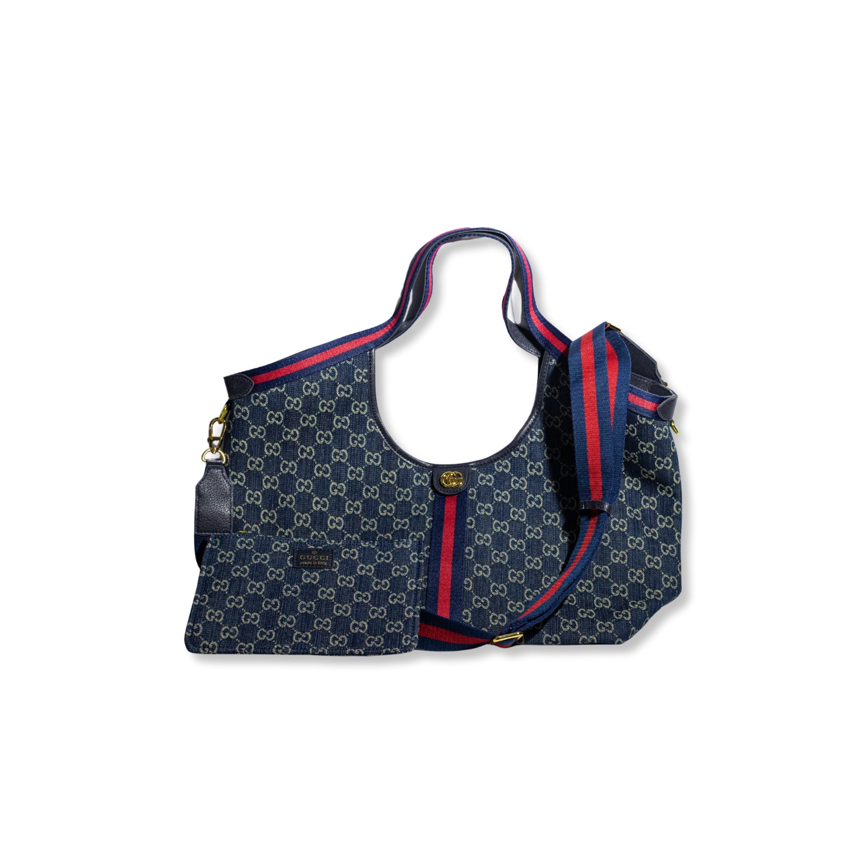 Gucci Ophidia GG Denim Tote with Web
