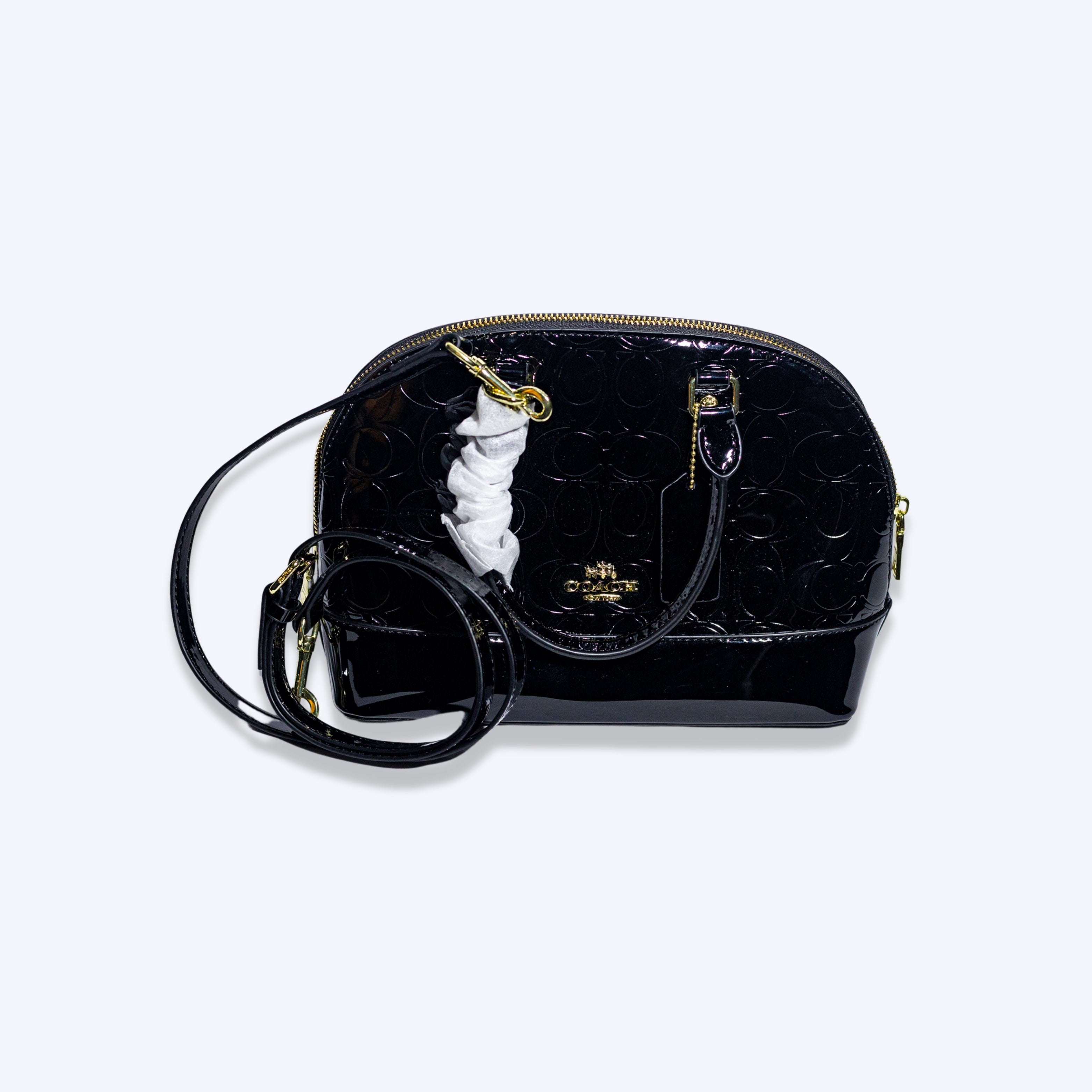 Coach Signature Patent Leather Satchel