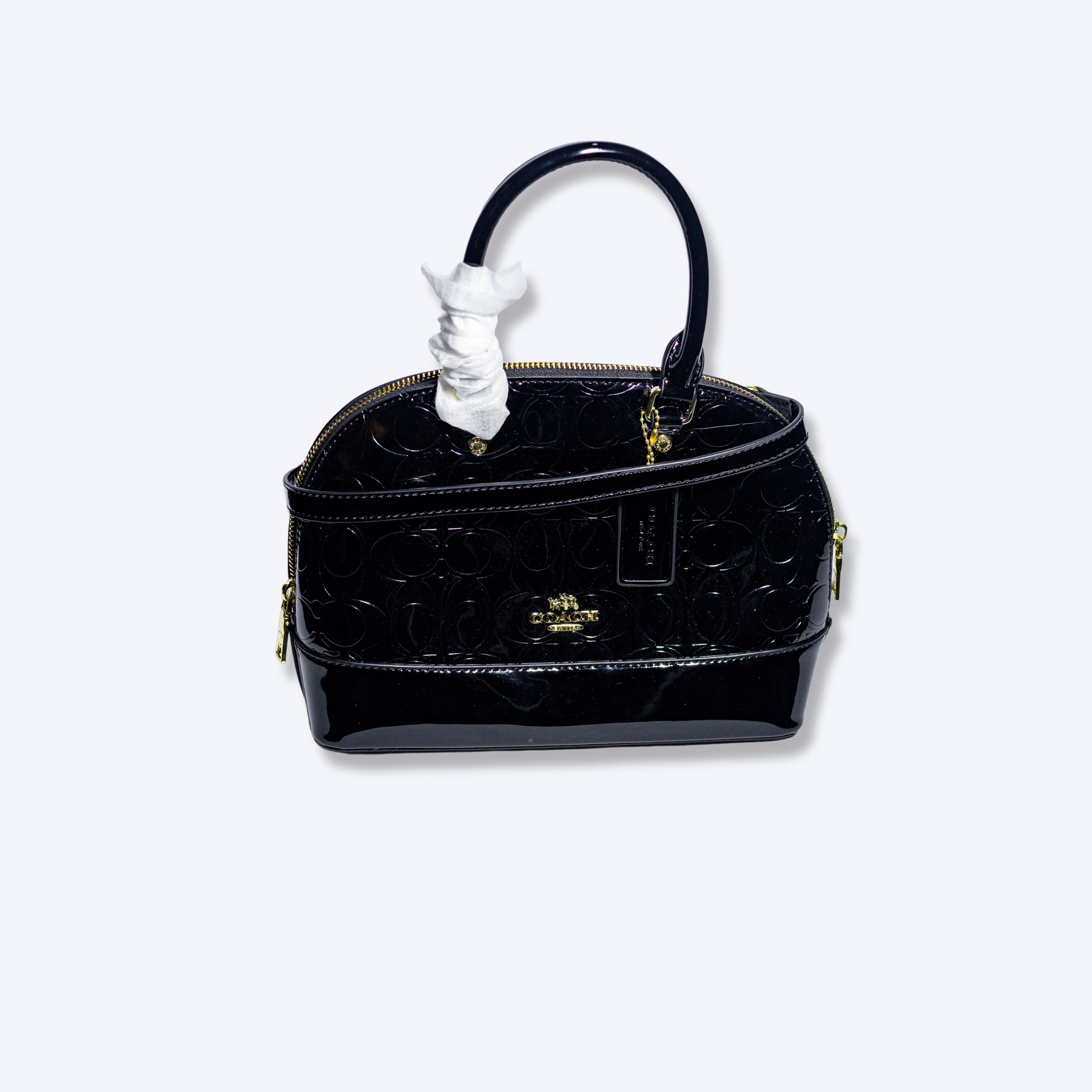 Coach Signature Patent Leather Satchel