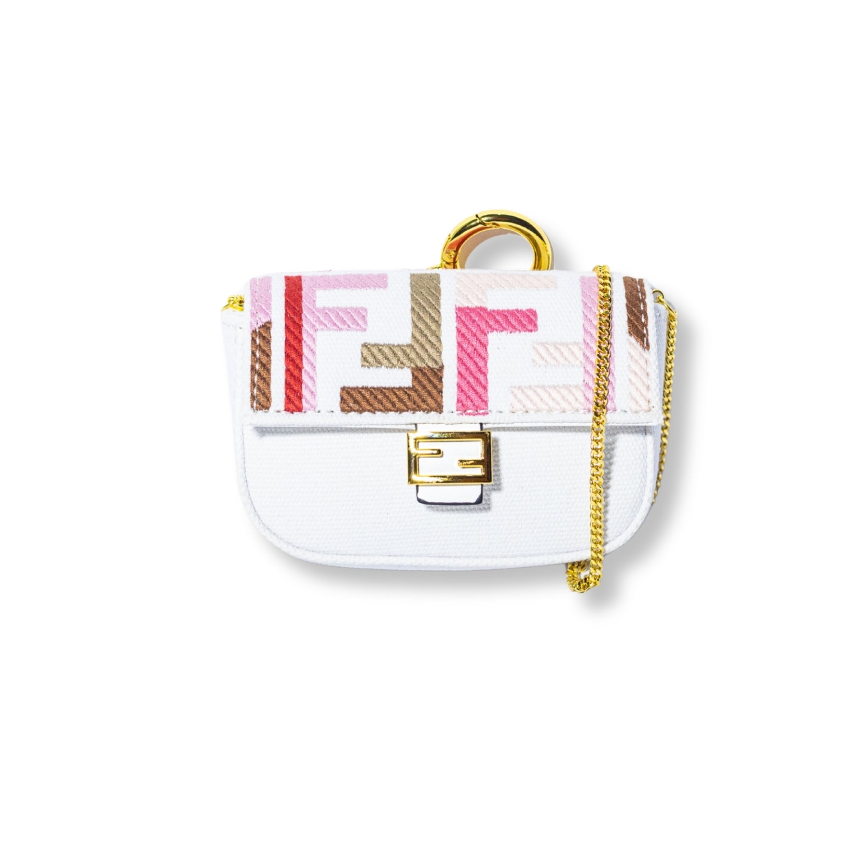 Fendi Nano Baguette FF Embroidered Bag