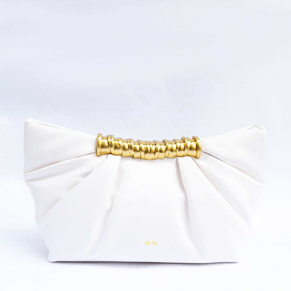 Lia Pleated Vegan Leather Clutch