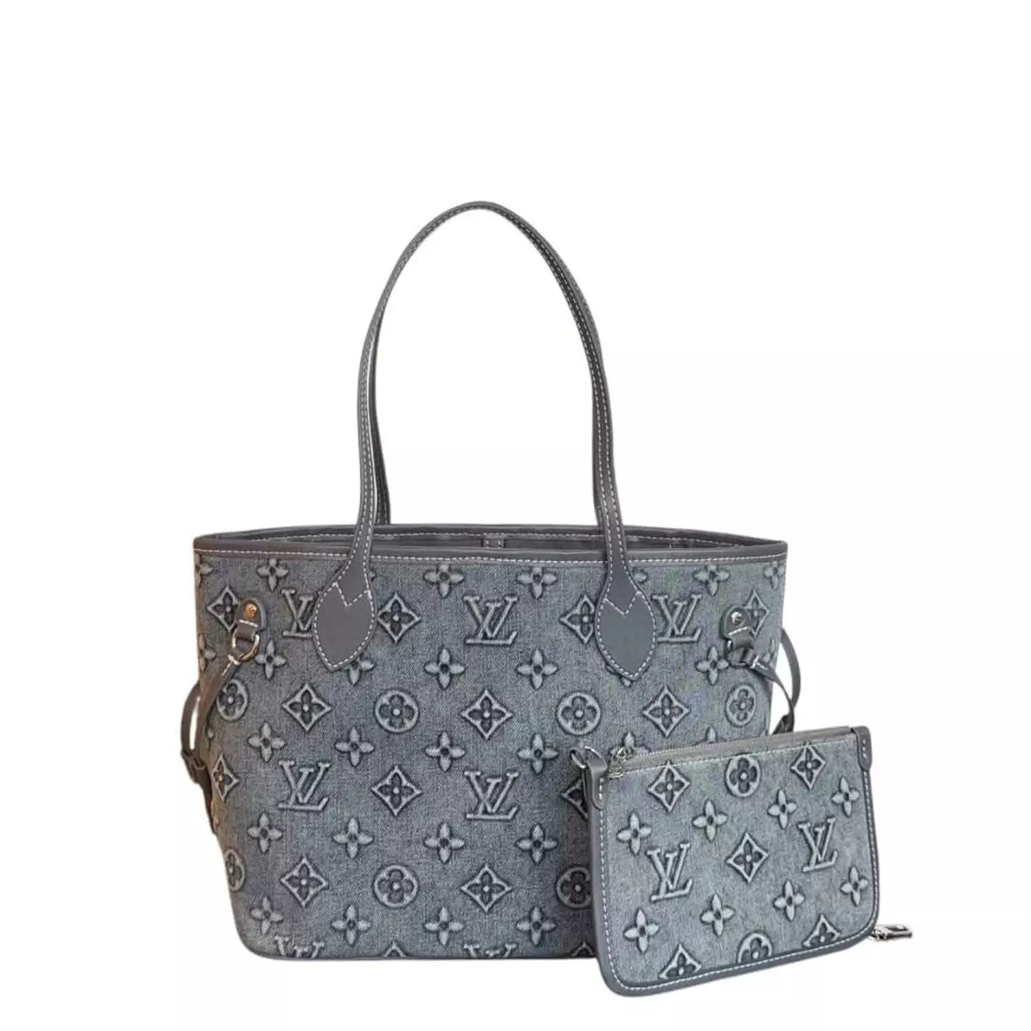 Louis Vuitton Denim Tote Bag with Pouch